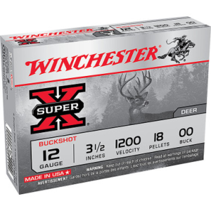 chester XB12L00 SuperX 12 Gauge 3.5 18 Pellets 00 Buck 5 Rounds Ammo