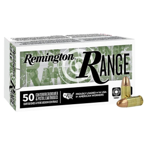 Remington Ammunition R27780 Range 9mmLuger 124gr Full Metal Jacket 50 Per Box/20 Case ington Ammunition R27780 Range 9mmLuger 124gr Full Metal Jacket 50 Per Box/20 Case Ammo