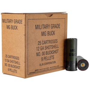 chester Q1544VP Military Grade 12 Gauge 2.75 9 Pellets 00 Buck Shot 25 Rounds Ammo