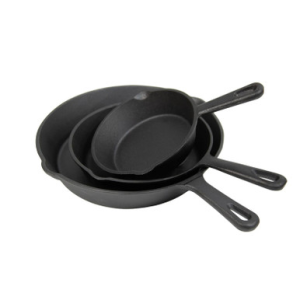 Stansport Pre-Seasoned Cast Iron Skillet Set 6.5, 8 & 10 Inch