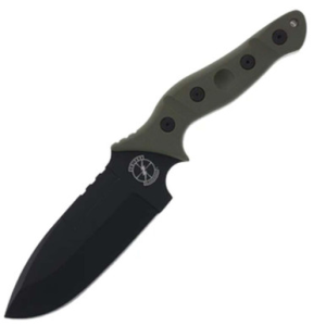 Sniper Bladeworks Sniper Bladeworks MAMU 5.5in Fixed Blade Knife Black/OD Green - $195.00 at Sportsman Fulfillment
