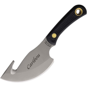 Knives of Alaska Caribou Guthook Fixed Blade Knife Black SureGrip
