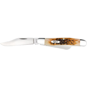 Case Knives Case 00128 Stockman Medium 2.92"/2.15"/1.90" Folding Clip/Sheepsfoot/Spey Plain Mirror Polished Tru-Sharp SS Blade/Peach Seed Jigged Amber Bone Handle - $78.99 at Sportsman Fulfillment