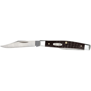 Case 00083 Pen Small 2"/1.47" Folding Clip/Pen Plain As-Ground Stainless Steel Blade Brown Jigged Synthetic Handle