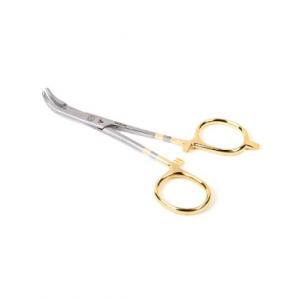 Dr. Slick Scissor Clamp - Gold - 4 in Curved