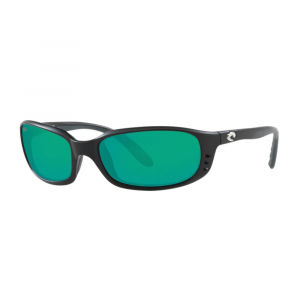 Costa Brine Sunglasses - Polarized - Matte Black with Green Mirror 580G