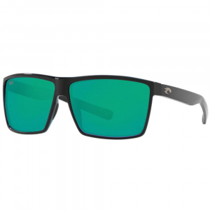 Costa Rincon Polarized Sunglasses - Shiny Black with Green Mirror 580P