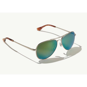 Bajio Soldado Sunglasses - Polarized - Silver Gloss with Green Plastic