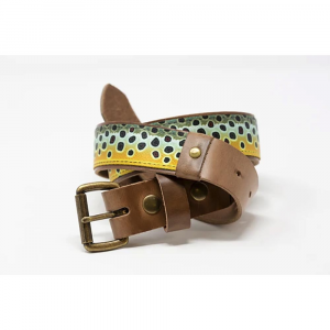 Whiskey Leatherworks Fish and Upland Print Belts - Brown Trout - 34