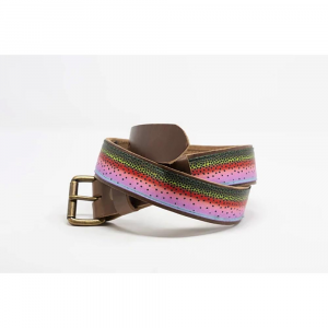 Whiskey Leatherworks Fish and Upland Print Belts - Rainbow Trout - 36