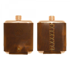 Whiskey Leatherworks Clark Fork Copper Flask - English Tan Dublin