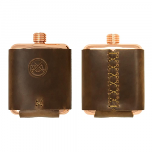 Whiskey Leatherworks Clark Fork Copper Flask - Natural Brown Chromexcel