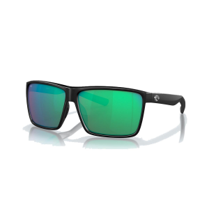 Costa Rincon Polarized Sunglasses - Matte Black with Green Mirror 580G
