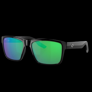 Costa Paunch Polarized Sunglasses - Black with Green Mirror 580P