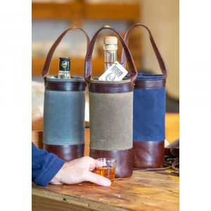 Whiskey Leatherworks - The RFS Wine and Whiskey Tote - Charcoal - One Size