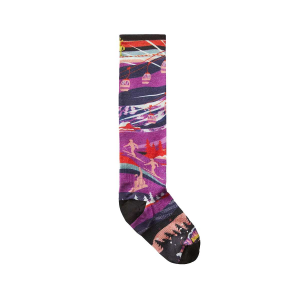 Smartwool Ski Zero Cushion Skication Print OTC Sock - Kids' - Purple Dahlia - XL