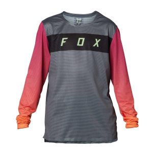 Fox Flexair Long Sleeve Jersey - Kids' - Pewter - S