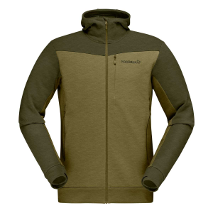 Norrona Falketind Warm Wool 2 Stretch Zip Hooded Jacket - Men's - Olive Night and Olive Drab - XL