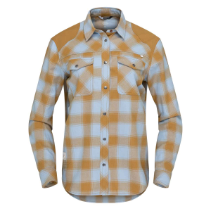 Norrona Svalbard Flannel Shirt - Women's - Blue Fog and Camelflage - L