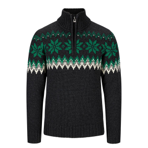 Dale Of Norway Myking Sweater - Men's - Dark Grey Bright Green - L