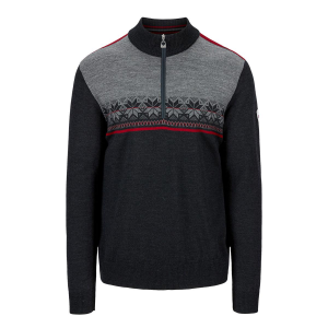 Dale Of Norway Liberg Sweater - Men's - Dark Charcoal Smoke Redrose - XL