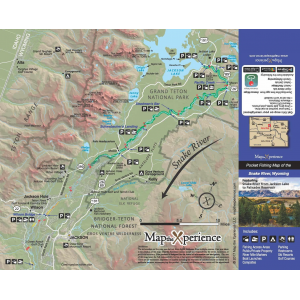 Map the Xperience - Snake River, Wyoming Fishing & Fly Fishing Map - One Color - One Size