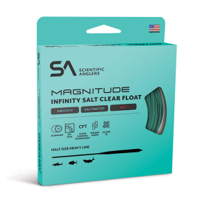 Scientific Anglers Magnitude Smooth Infinity Salt - 12' Clear Tip Floating Fly Line - Aqua and Clear - WF10F