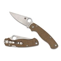 Spyderco Para Military 2 Knife - Brown Canvas Micarta - One Size