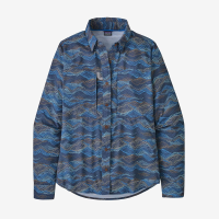 Patagonia Sol Patrol Long Sleeve Shirt - Women's - Rock Cycle Multi Small Current Blue - XS