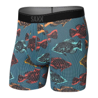 Saxx Quest Boxer with Fly - Shadow Fish and Storm Blue - XL