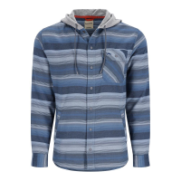 Simms Santee Flannel Hoody - Men's - Midnight and Neptune Blue Stripe - M