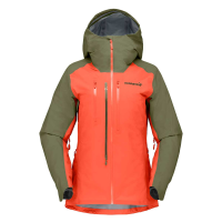 Norrona Lyngen Gore-Tex Jacket - Women's - Olive Night and Orange Alert - L