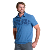 Toad&Co Boundless Jersey Short Sleeve Polo - Men's - Cornflower Chest Print - M