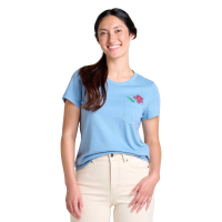 Toad&Co Primo Embroidered Short Sleeve Crew Top - Women's - Weathered Blue - L