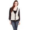 Love Riche Star Printed Light Cardigan In Beige And Black; Small