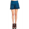 Angie Scalloped And Crochet Shorts In Blue; Medium Size M