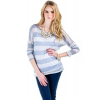 Coco Love Loose Knit Striped Sweater In Cool Grey; Small Size S