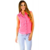 Free Culture Sheer Tiered Sleeveless Blouse In Hot Pink; Small Size S