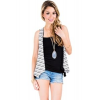 Hem & Thread Layered Striped Vest In White And Black; Small Size S