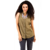 Love Stitch Laced Back Sleeveless Blouse In Olive; Medium Size M