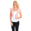 Lulumari Bow And Cross-stitch Light Knitted Cardigan In Peach; Large