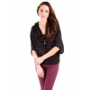 Mystree Short Sleeve Dolman Sweater Cardigan In Black And Grey; Small