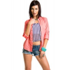 Nikki D Casual Cotton Button Down In Coral; Medium Size M