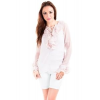 Romeo And Juliet Couture Sheer Ruffled Collar Flowing Blouse In Peach; Medium