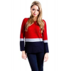 Romeo & Juliet Couture Scoop Neck Knitted Sweater In Red; Grey; And Navy; Small