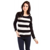 Teenage Crime Striped Knitted Sweater With A Gold Accents In Black And Ivory; Large