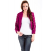 Xtaren Loose Lace Knit Cardigan In Magenta; Small Size S