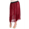 Audrey 3 + 1 Audrey 3+1 Sheer Two Layer Skirt In Burgundy; Small Red