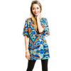 Abstract Tribal Print Open Sleeve Dress In Multicolour; Small Size S