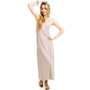 Lauter Studded Scoop Neck Striped Long Dress In Taupe; Large Size L